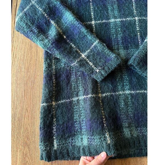 Paul Harris Design Plaid Mohair Blend Sweater Size Medium - Picture 3 of 6